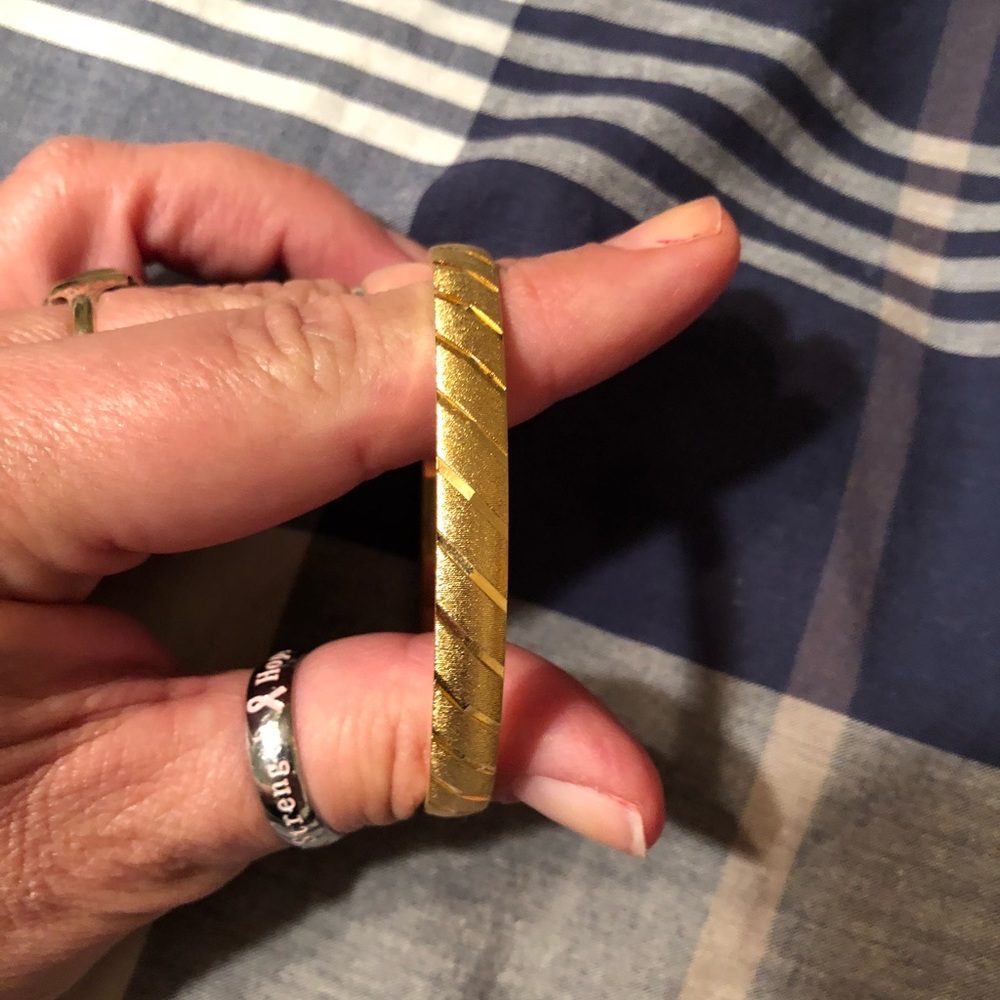 Goldtone Monet M Bangle Bracelet